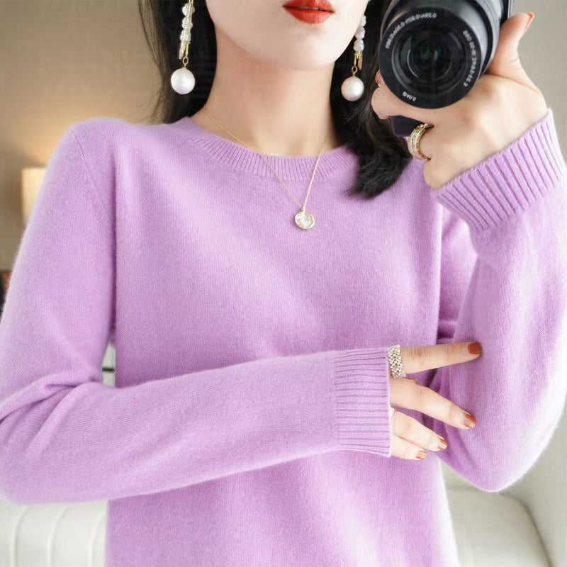 Women's Thin Round Neck Knit Top