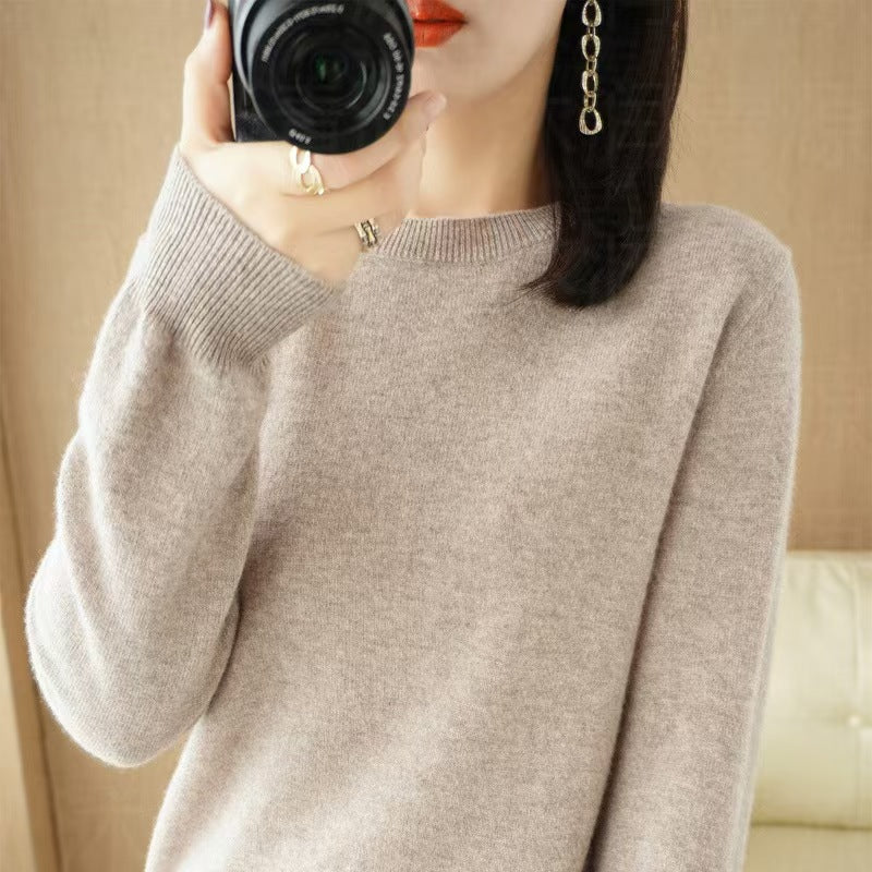 Women's Thin Round Neck Knit Top