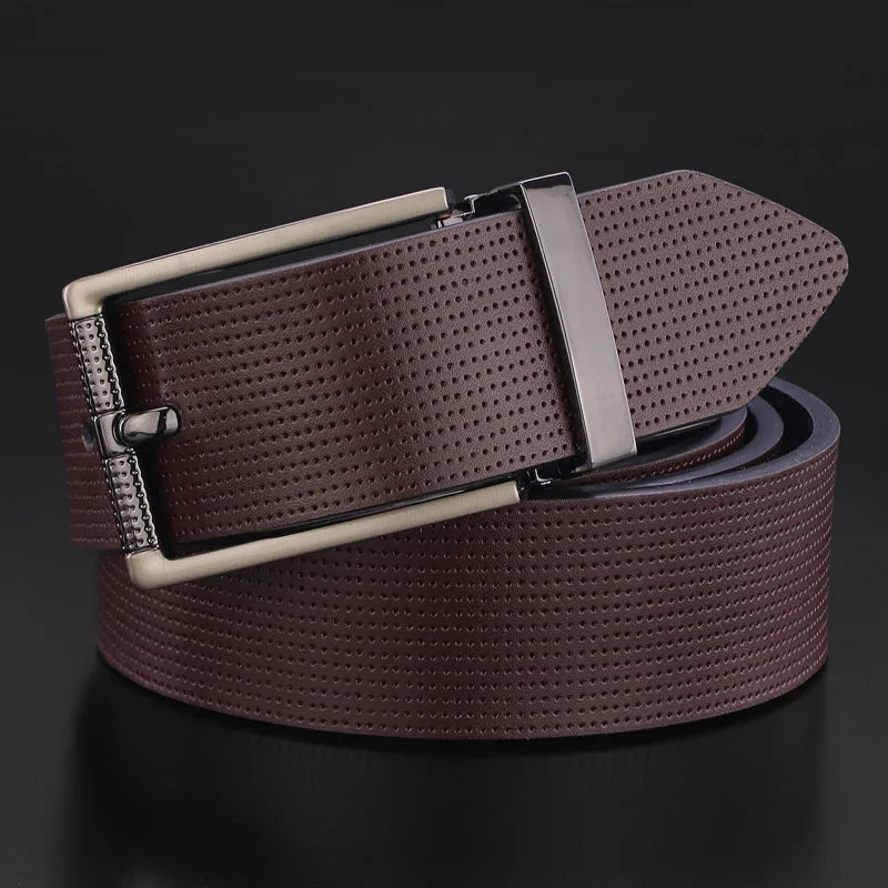 White Leather Pin Buckle Belt