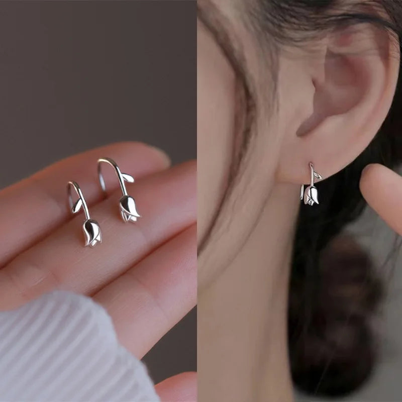Tiny Metal Charm Stud Earrings