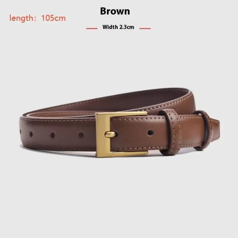 Women's Thin Leather Pin Buckle Belt
