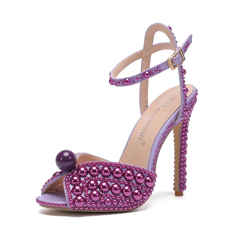 Women's Pearl Diamond Wedding Heels