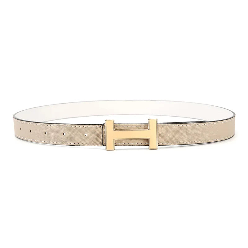 Women's Leather Belt with Alloy Buckle