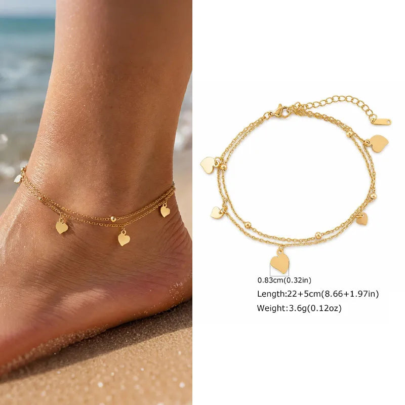Gold Plated Zircon Layered Anklet