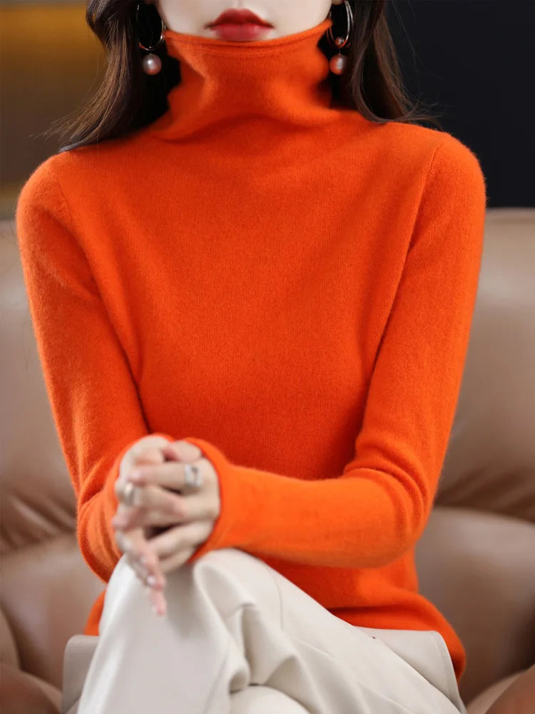 100% Merino Wool Mock Neck Sweater