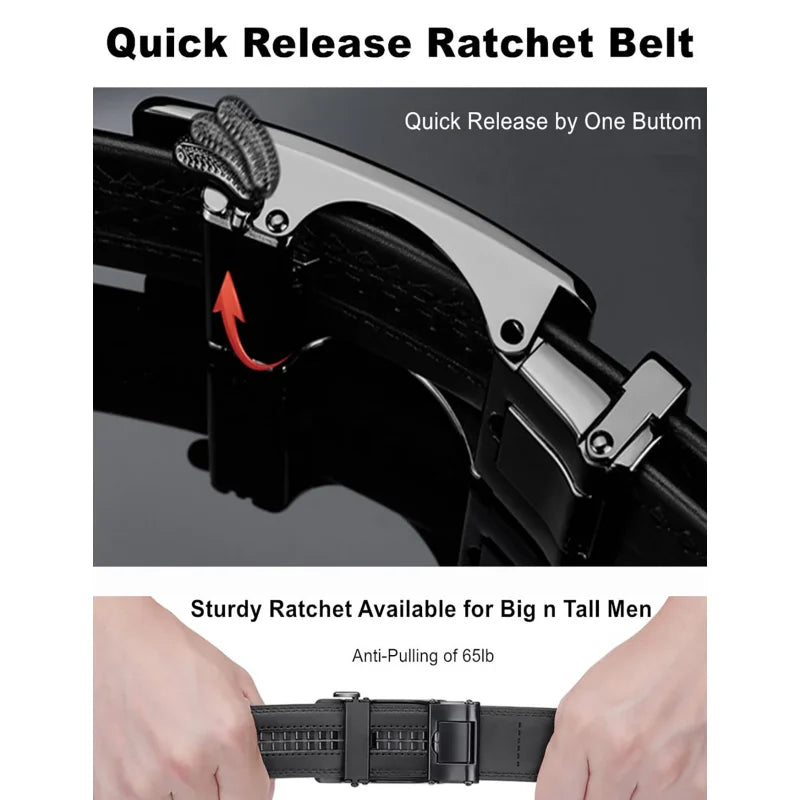 Men's Business Leather Ratchet Belt