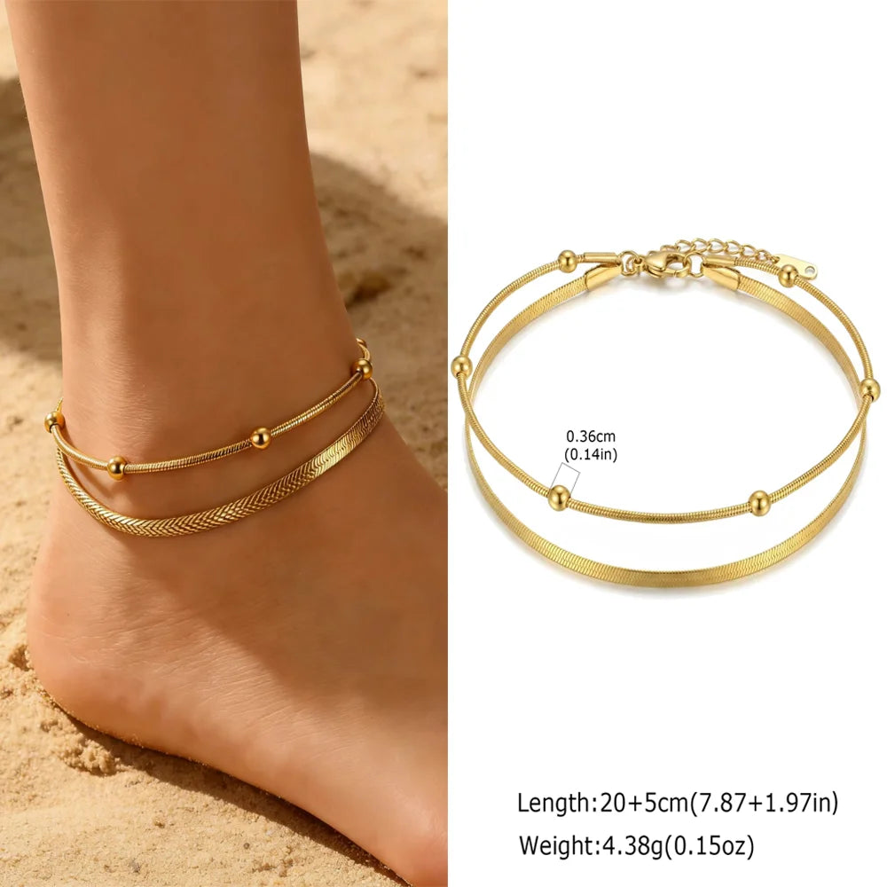❤️ Gold Heart Anklet Bracelet