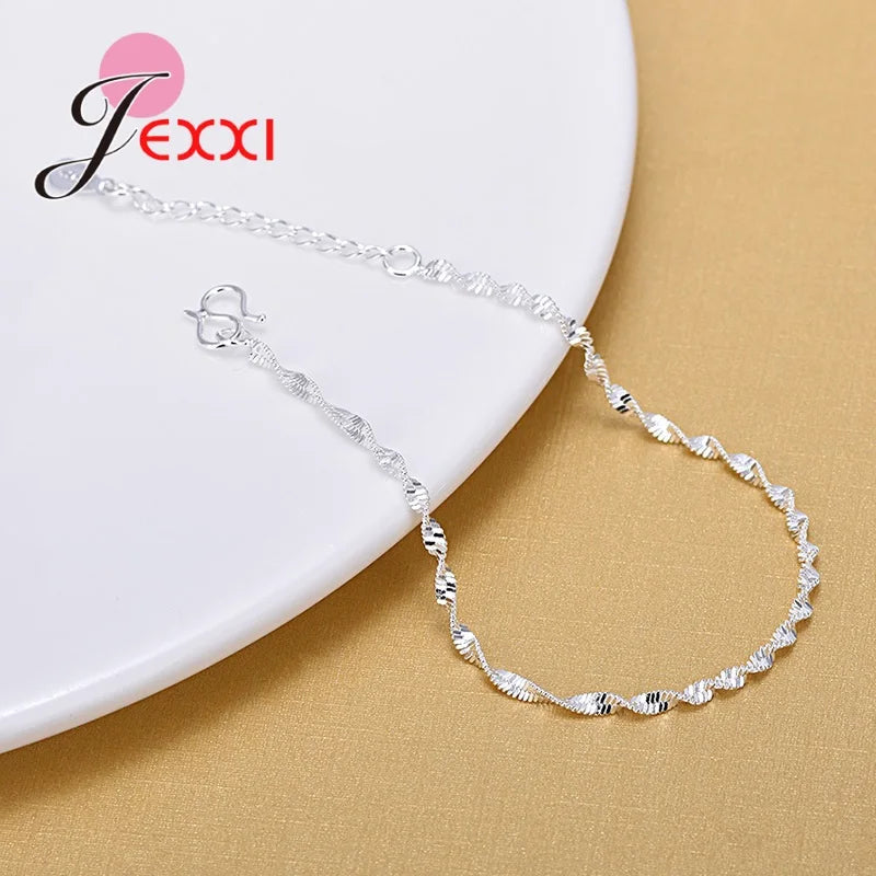 925 Silver Shiny Anklet