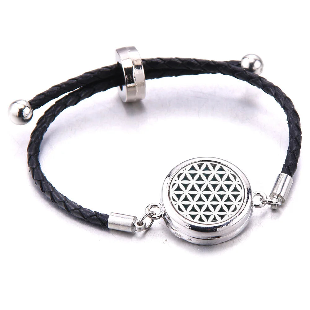 Aromatherapy Locket Leather Bracelet