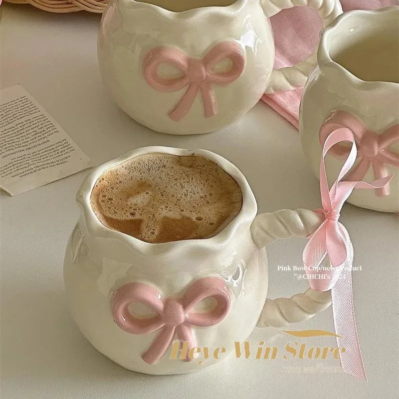 Pink Bow Ceramic Coffee Mug