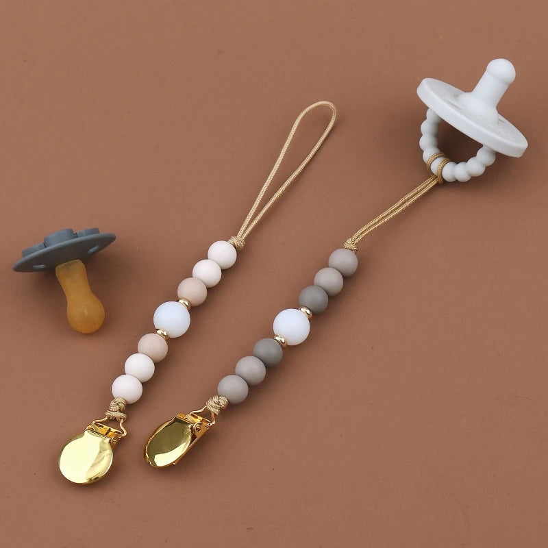 Silicone Bead Pacifier Clip Chain