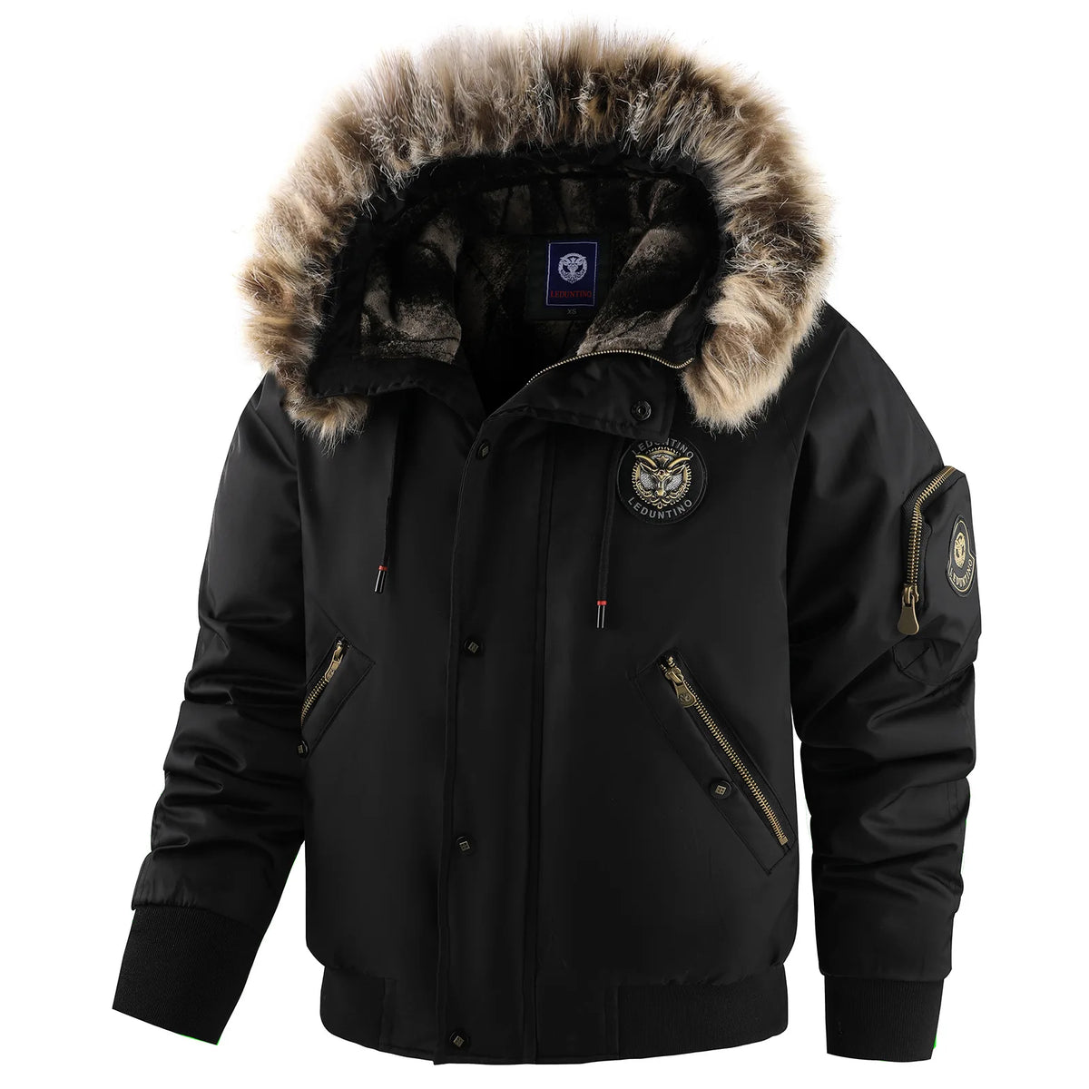 Men's Fur Collar Hooded Down Jacket