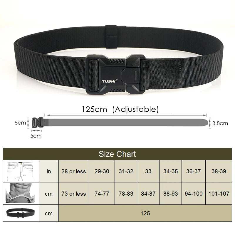 Tactical Elastic Belt with Quick Release Buckle