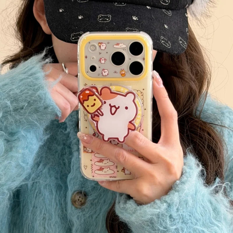 Funny Cartoon Magnetic iPhone Case with Stand