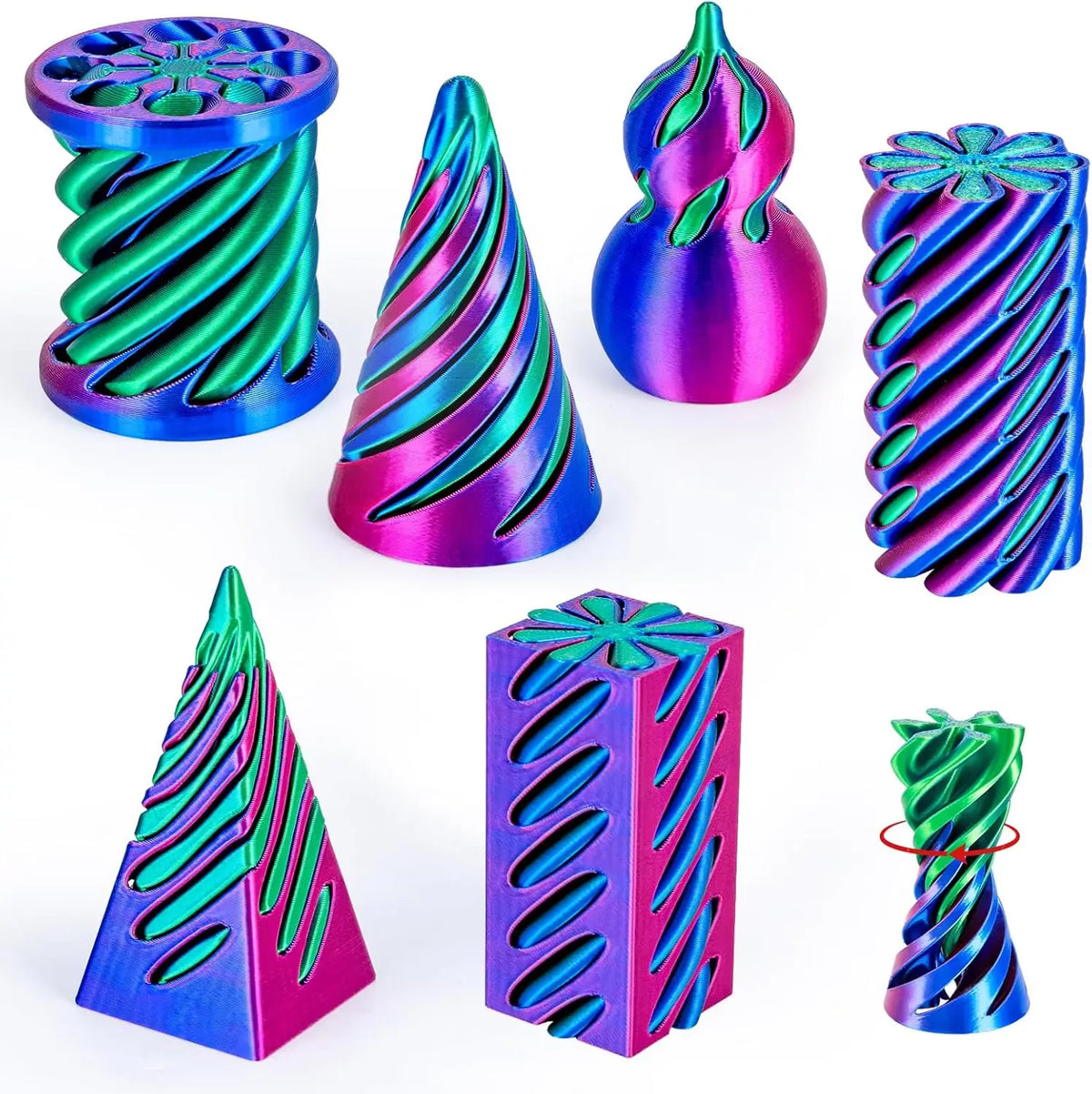 3D Printed Spiral Cone Fidget – 6 Pack