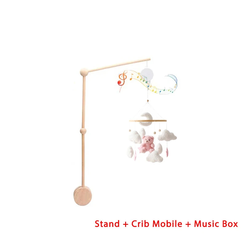 🐻 Wooden Bear Baby Crib Mobile