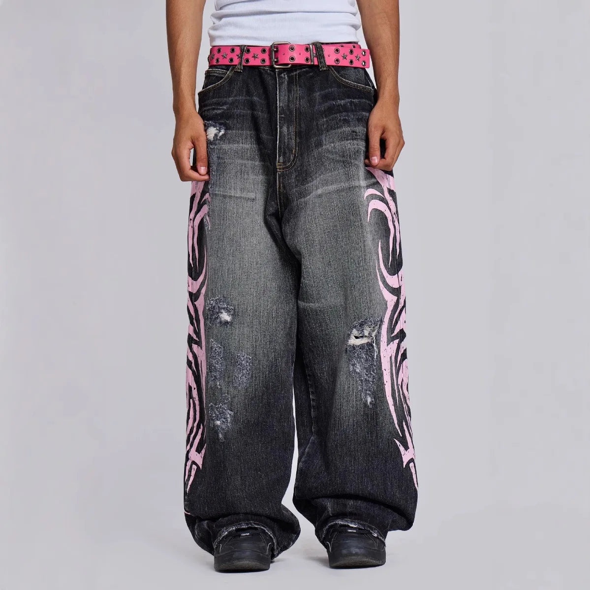 Ripped High Waist Wide-Leg Mom Jeans