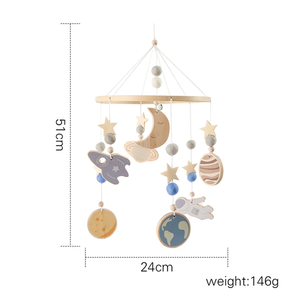 🧸 Wooden Bear Crib Mobile Rattle
