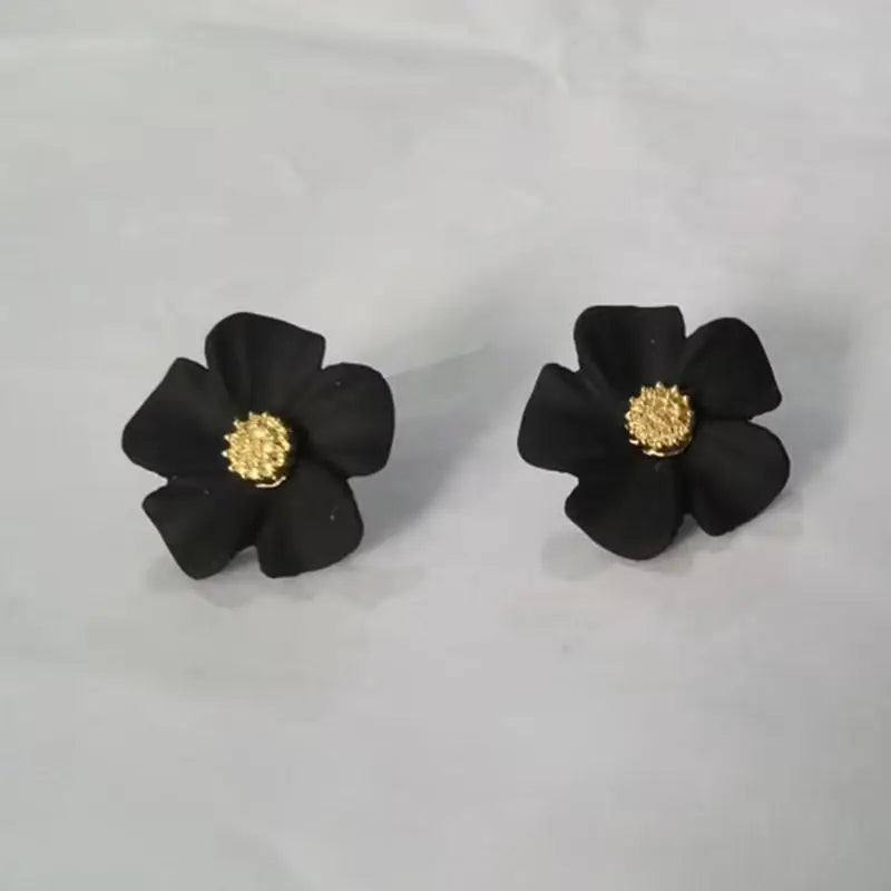 Colorful Enamel Big Flower Earrings