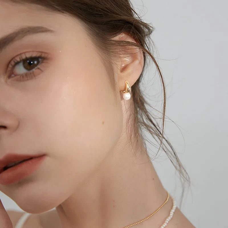 925 Silver Vintage Pearl Ring Earrings