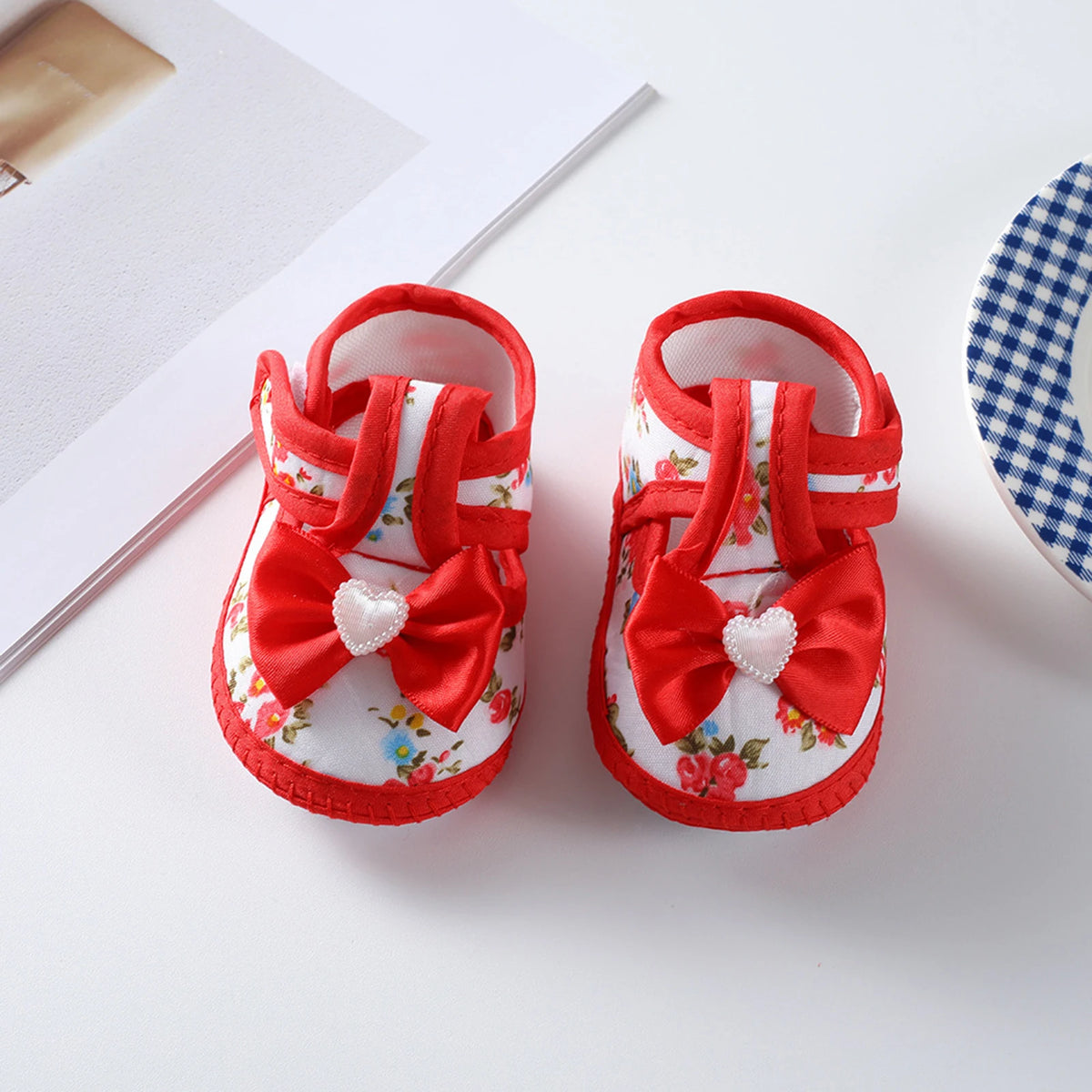Baby Girls Bow Soft Sole Shoes 0–12M