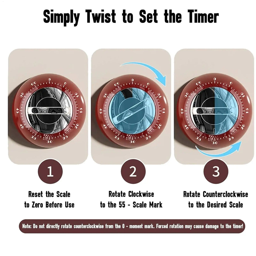 Magnetic 60-Minute Kitchen Timer
