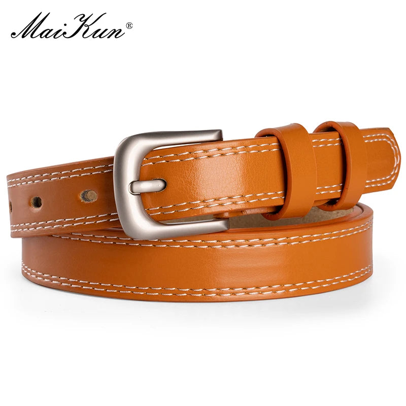 Women's Candy Color Leather Belt