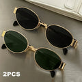 Vintage Oval Metal Sunglasses