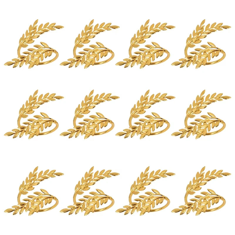 Gold Leaf Napkin Rings