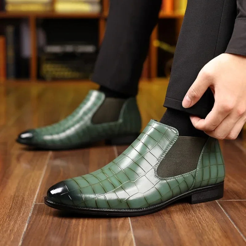 Men's Pointed-Toe Leather Boots