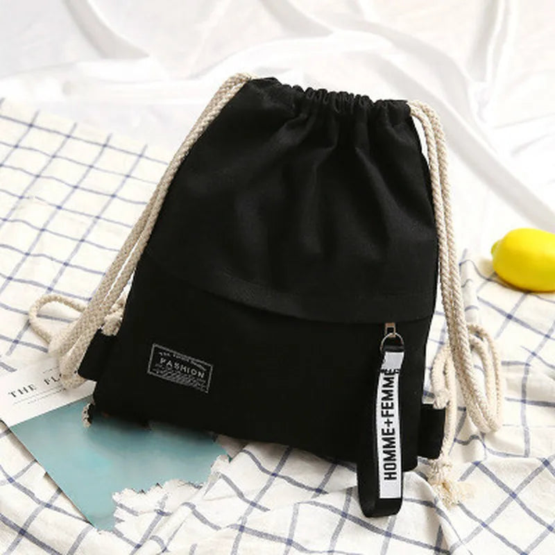 Canvas Drawstring Backpack