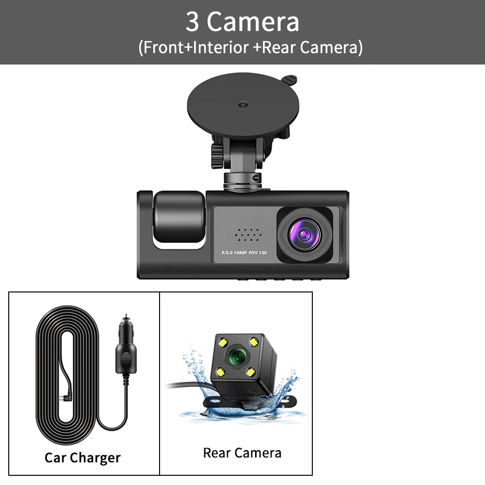 🚖 3-Lens Dash Camera