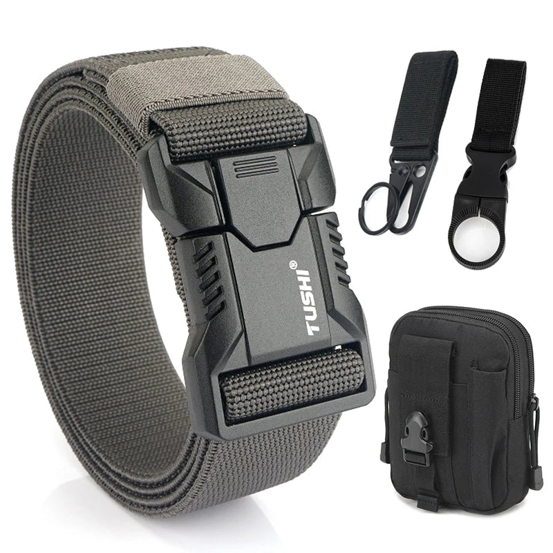 Tactical Elastic Belt with Quick Release Buckle