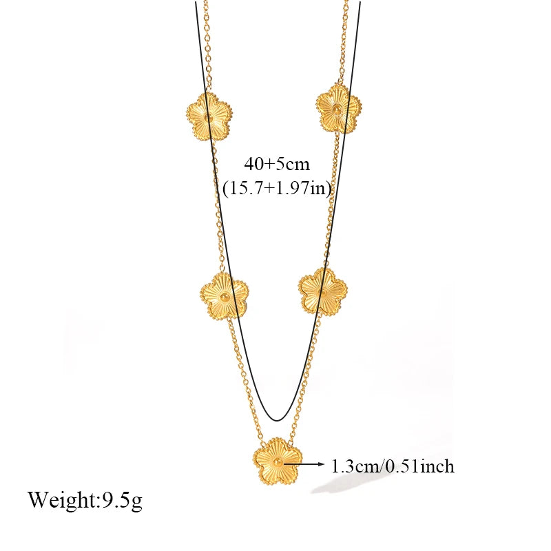 🌸 EILIECK Flower Clover Jewelry Set