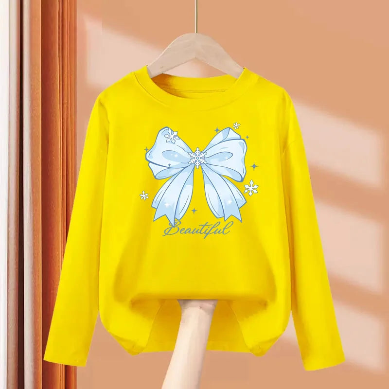 Girls Bow Long Sleeve T-Shirt