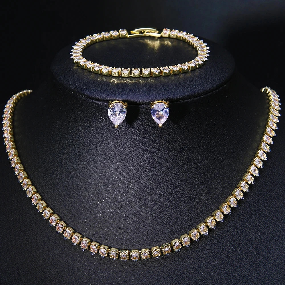 💎 ZAKOL Zircon Bridal Necklace Earrings Set
