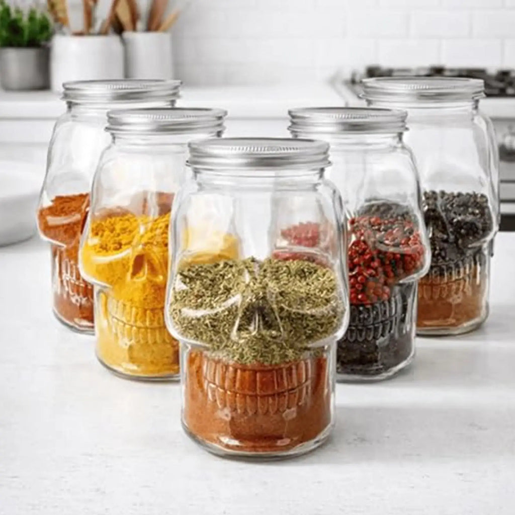 Skull Shaped Storage Jar