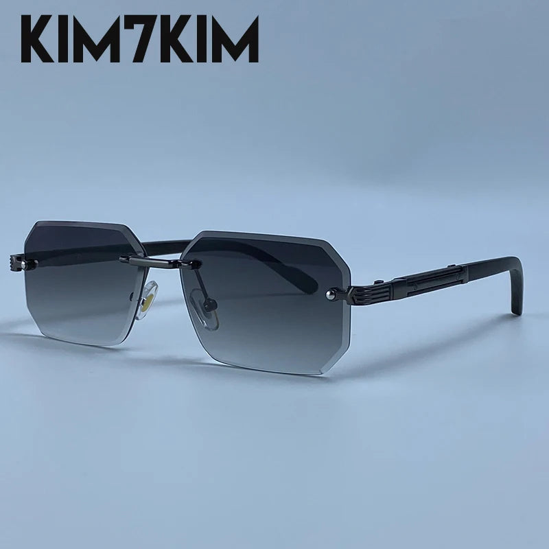Men's Rimless Rectangle Sunglasses