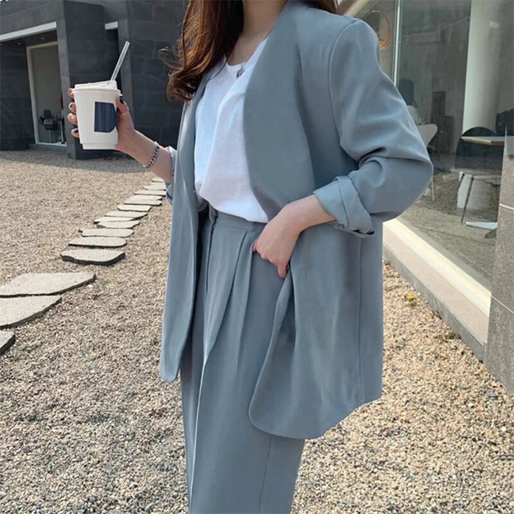 Women's Business Suit – Jacket & Wide-Leg Pants