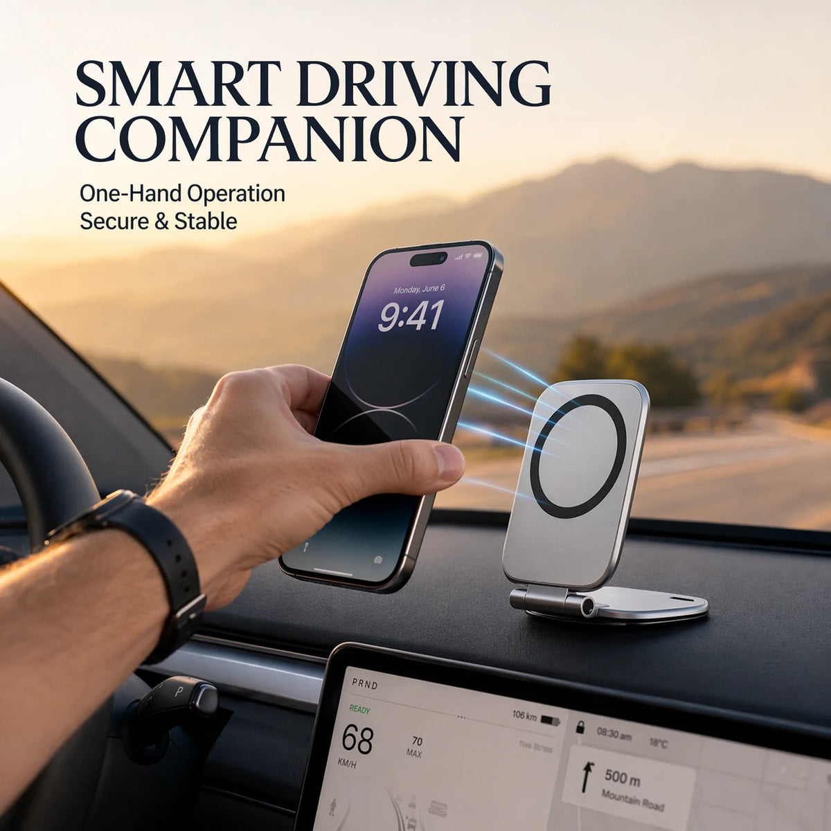 🚗 MagSafe Magnetic Car Phone Holder