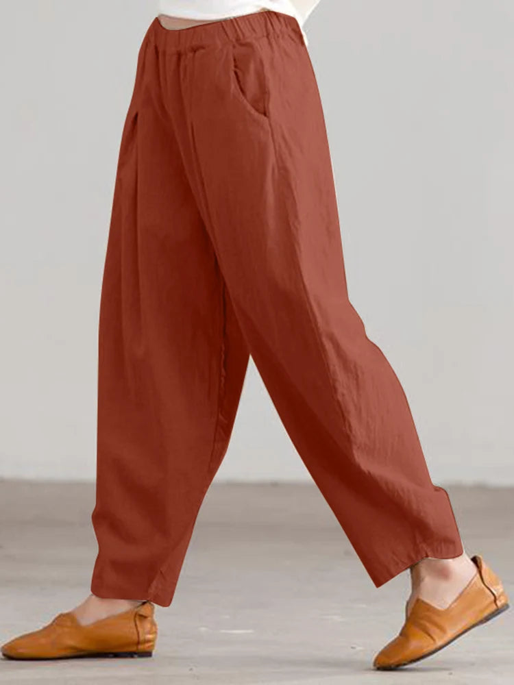 Loose Elastic Waist Palazzo Pants