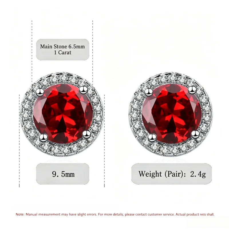 925 Silver Colored Zircon Stud Earrings