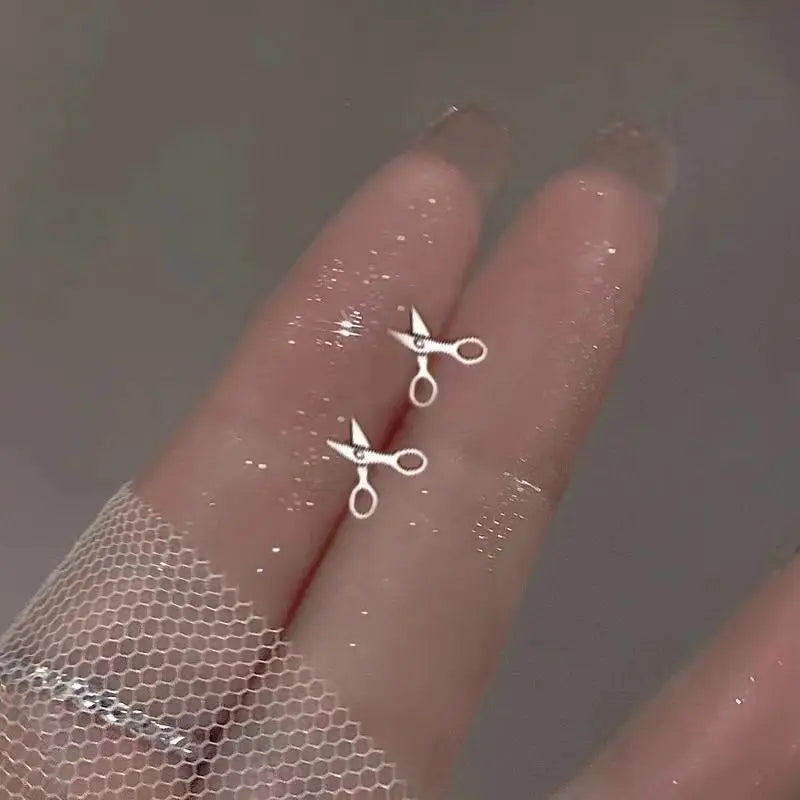 Tiny Metal Charm Stud Earrings