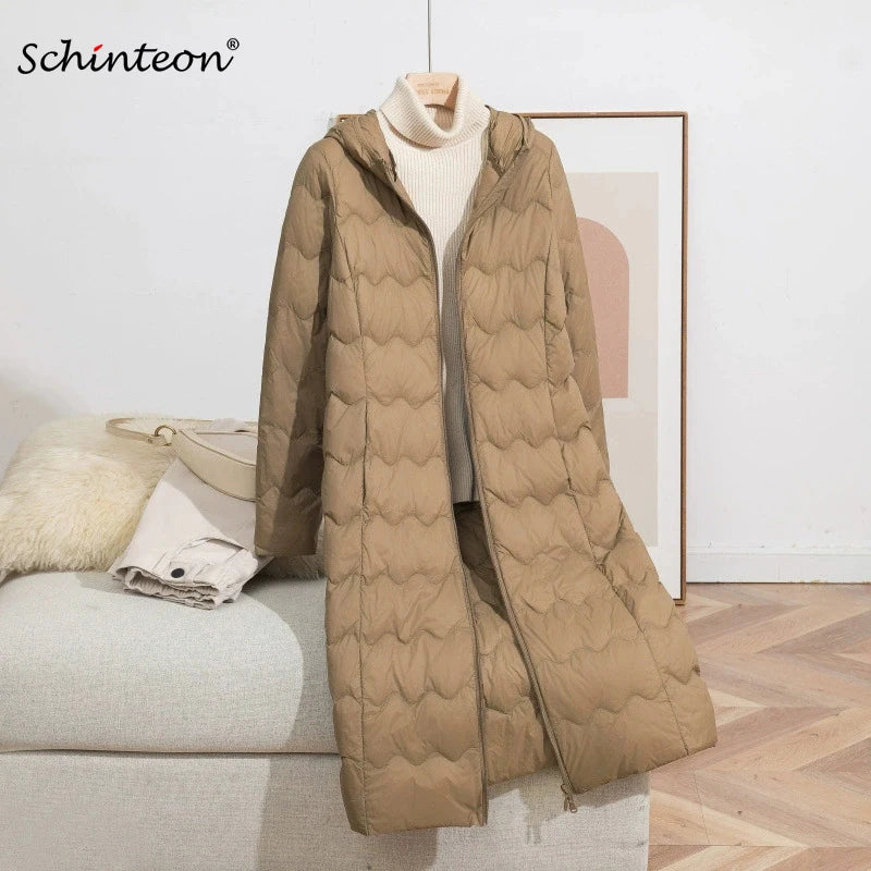 Women's Long Lightweight Duck Down Jacket