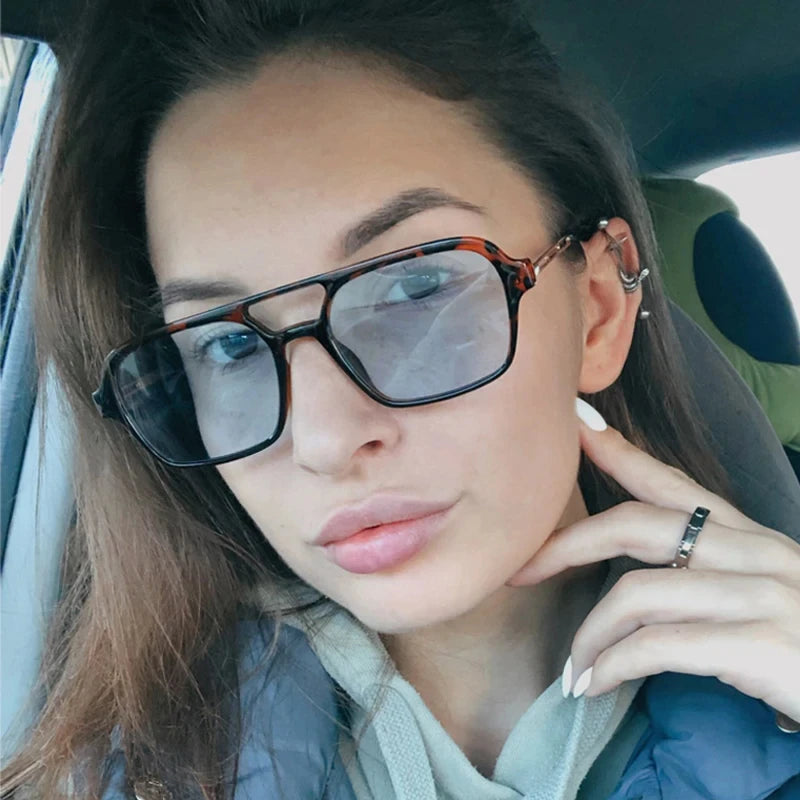 Retro Double Bridge Gradient Sunglasses