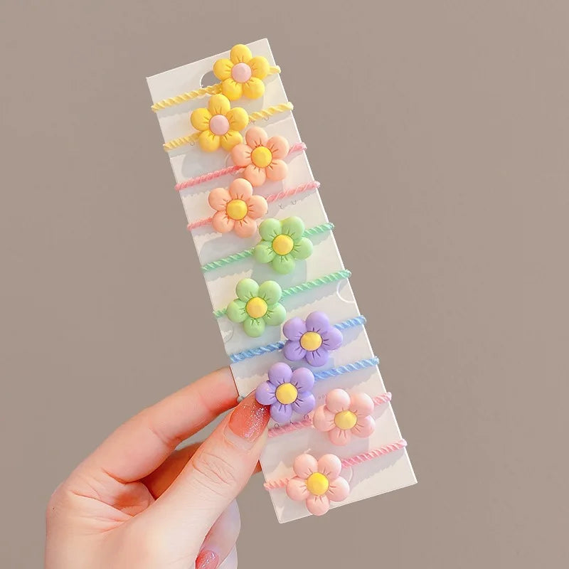Girls Flower Hair Ties Set