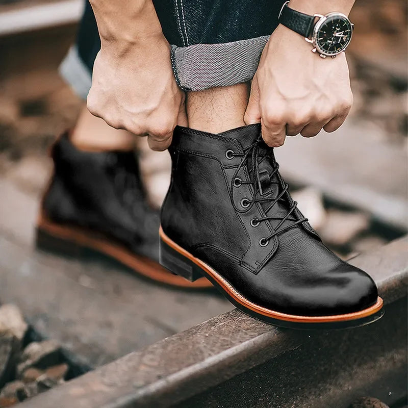 Men's Vintage Platform Ankle Boots