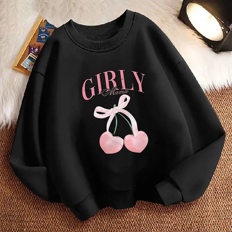 Girls Cherry Print Sweatshirt