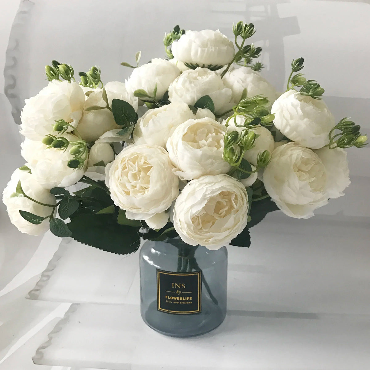 Pink Silk Peony Bouquet 30cm