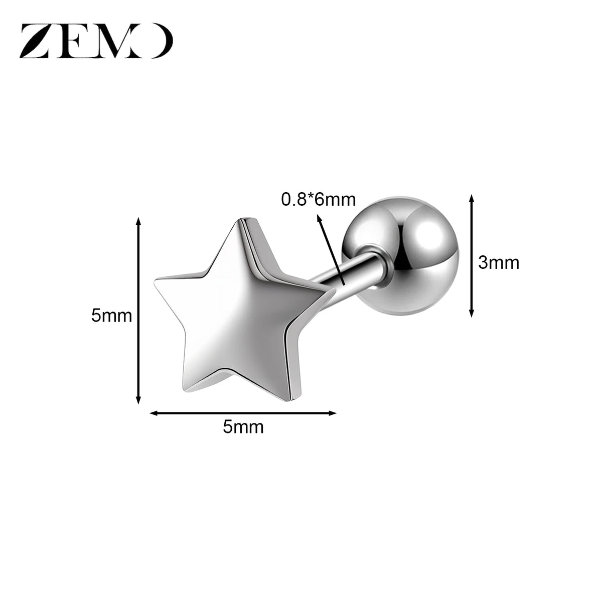 Cute Cartilage Stud Earring (20G, 1 Pc)